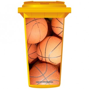 Basketballs Wheelie Bin Sticker Panel